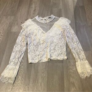 Like an Angel White Lace Blouse
